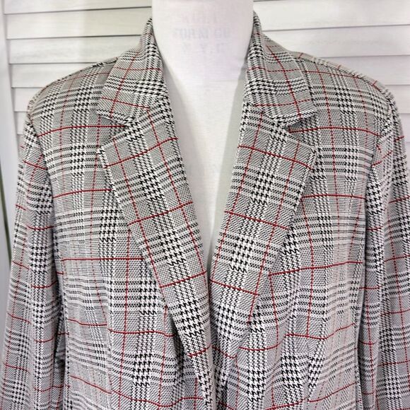 Calvin Klein Houndstooth Plaid Blazer 2X Jacket Partial Tags * - Picture 5 of 15